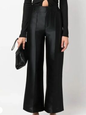 Destree Yoshitomo Satin-Finish Trousers size 36 silk blend